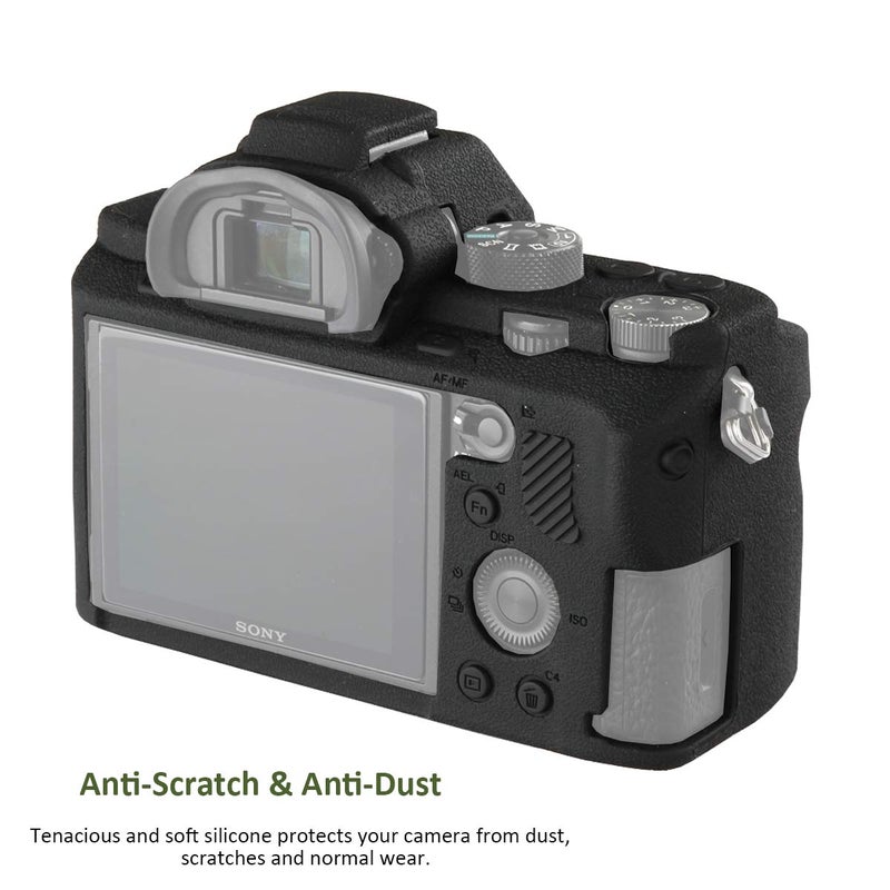 Easy Hood Camera Case for Sony Alpha A7II/A7RII/A7SII - Soft Silicone Rubber Camera Protective Body Case Skin - Black - Image 2